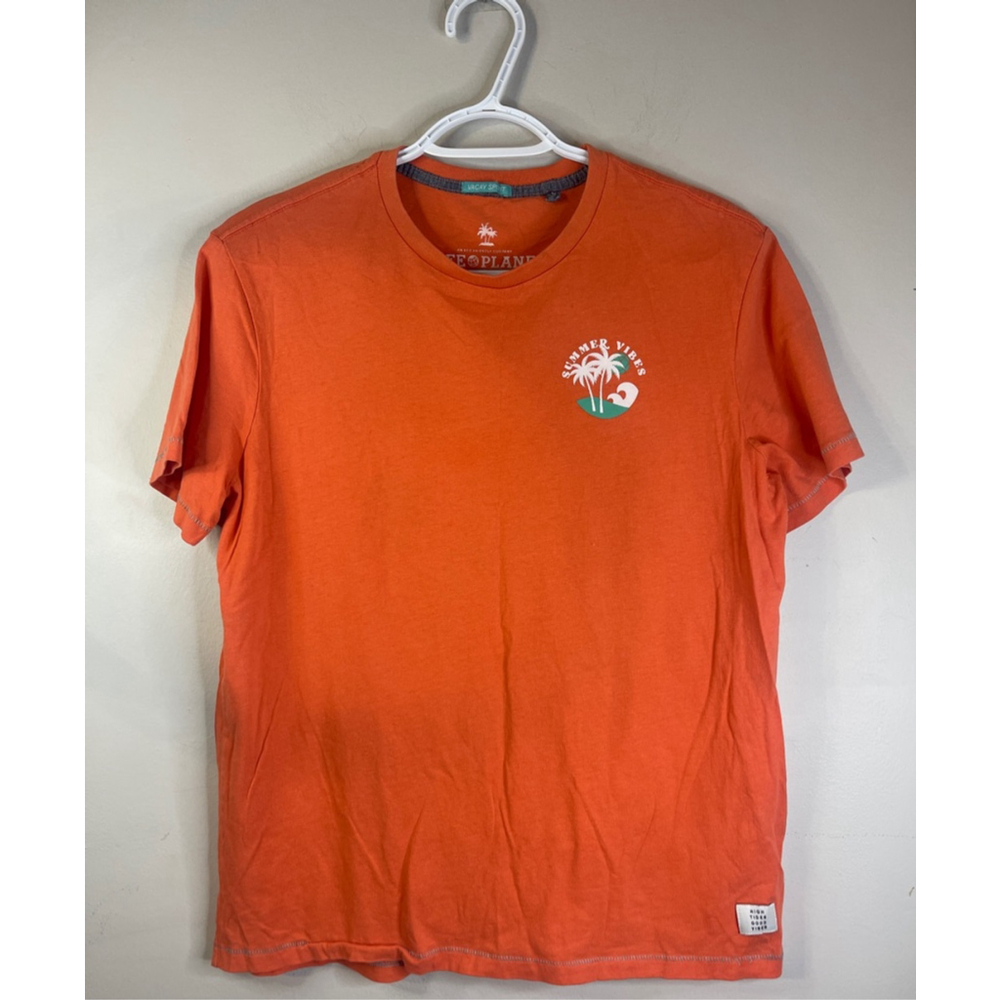 Free Planet Men’s Orange Short Sleeve Tee S #118 🏷️